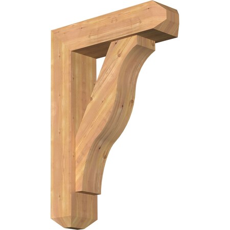 Ekena Millwork Funston Craftsman Smooth Bracket w/ Offset Brace, Western Red Cedar, 7 1/2"W x 28"D x 40"H BKT0806X28X40FST04SWR